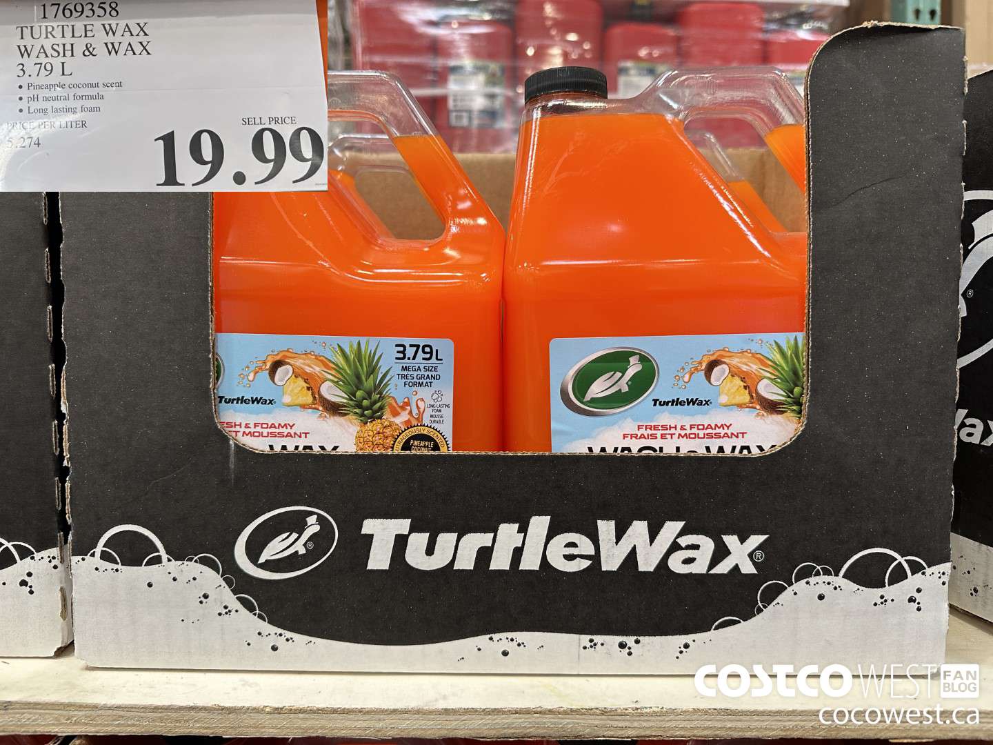 1769358 TURTLE WAX WASH & WAX 3.79 L $19.99