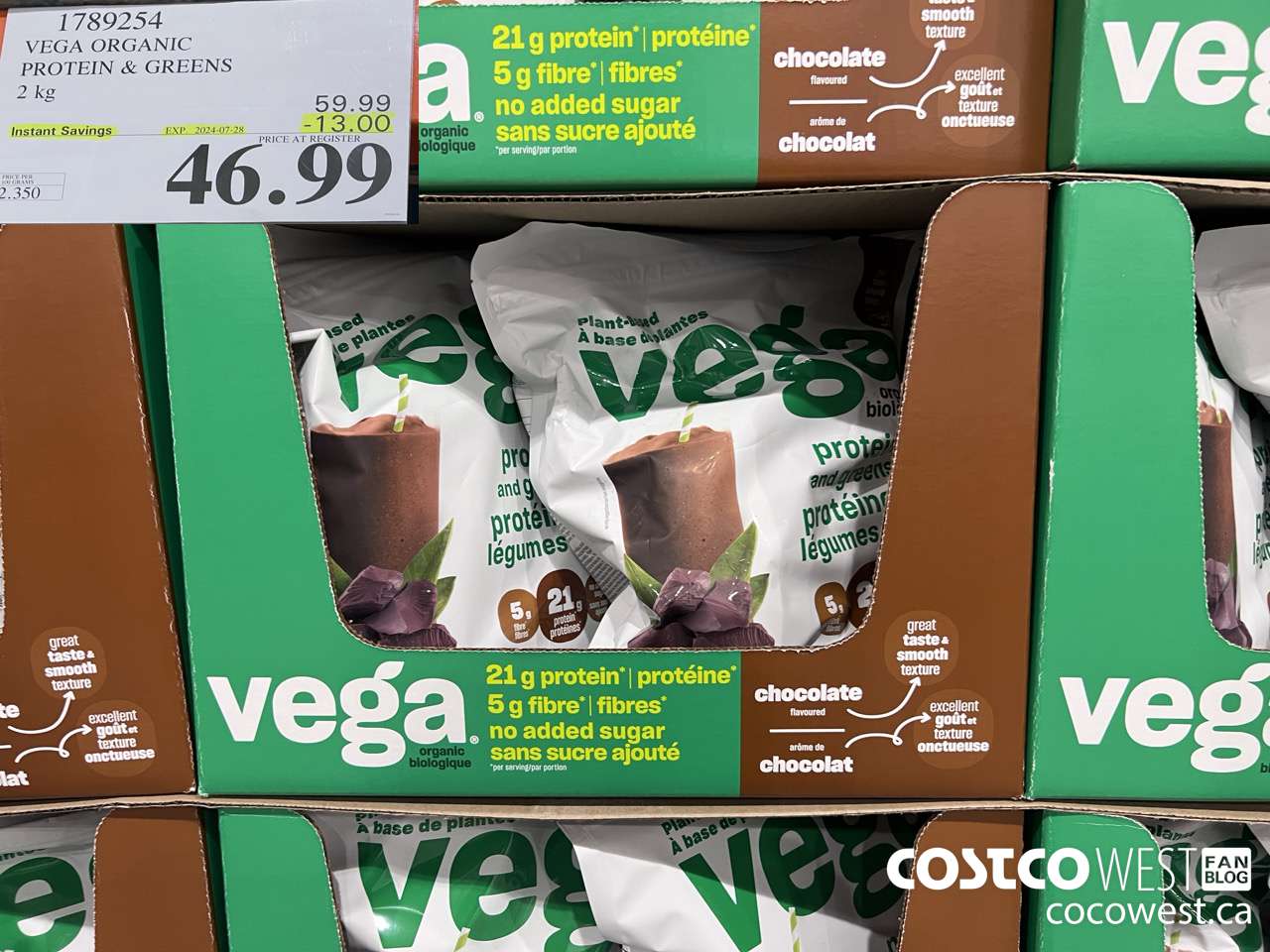 1789254 VEGA ORGANIC PROTEIN & GREENS 2 KG ($13.00 INSTANT SAVINGS EXPIRES ON 2024-07-28) $46.99