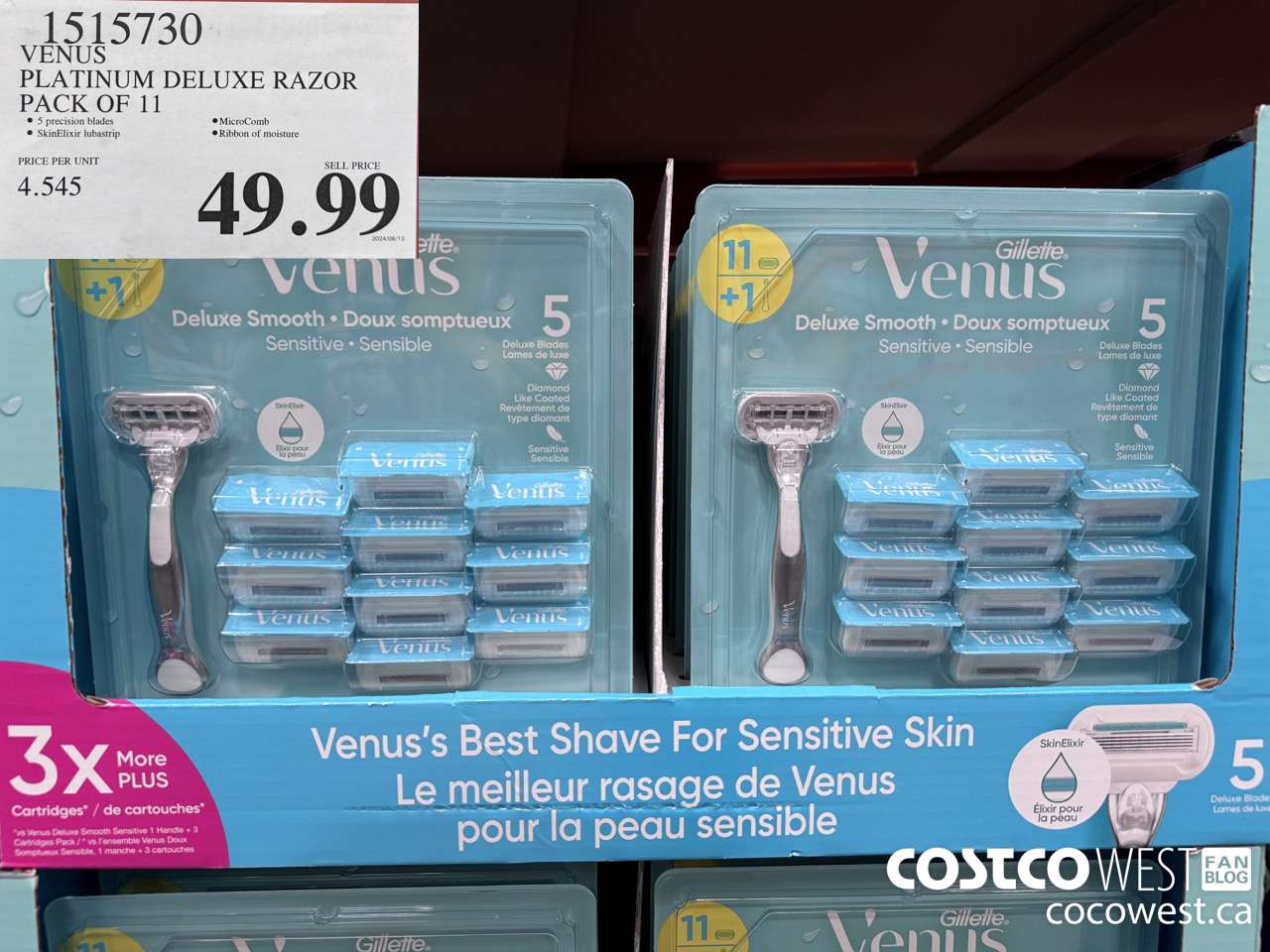 1515730 VENUS PLATINUM DELUXE RAZOR PACK OF 11 $49.99