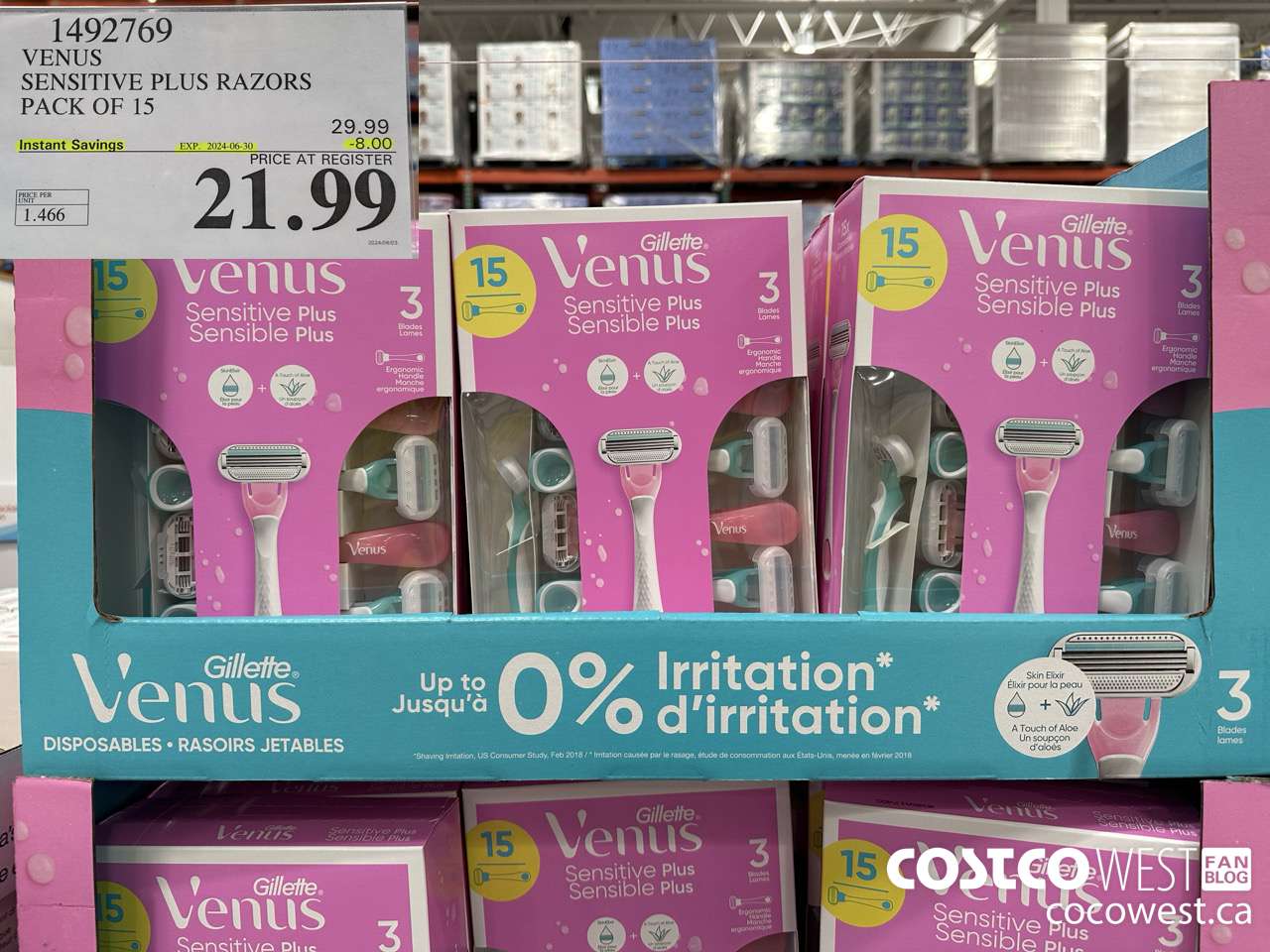1492769 VENUS SENSITVE PLUS 15 COUNT DISPOSABLE ($8.00 INSTANT SAVINGS EXPIRES ON 2024-06-30) $21.99
