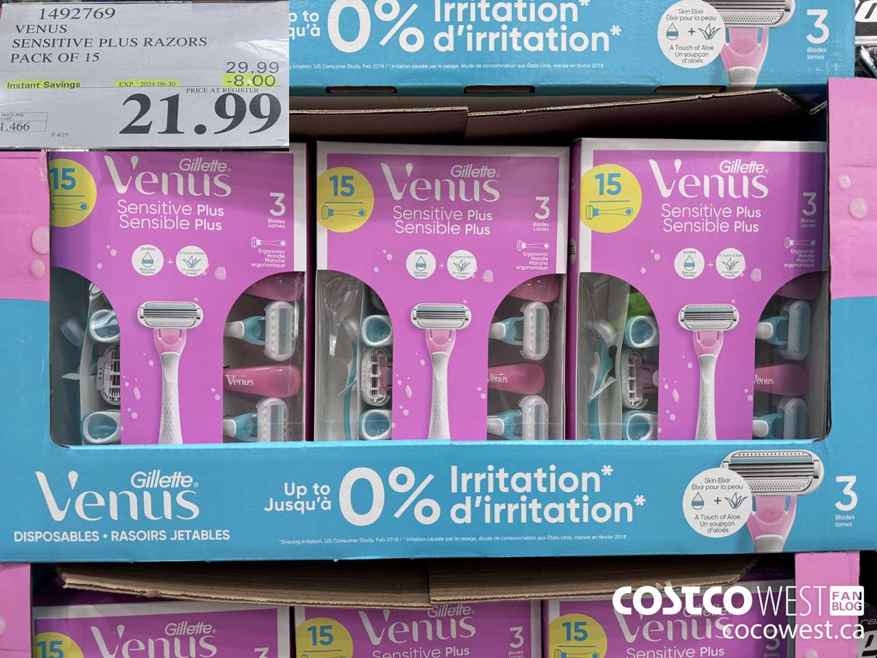 1492769 VENUS SENSITVE PLUS 15 COUNT DISPOSABLE ($8.00 INSTANT SAVINGS EXPIRES ON 2024-06-30) $21.99