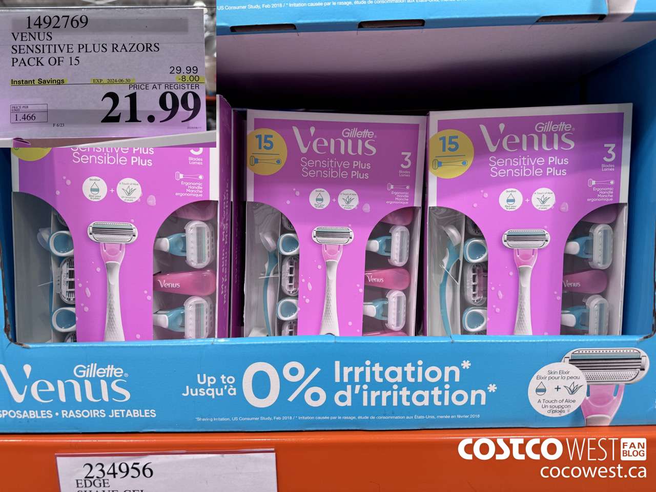 1492769 VENUS SENSITVE PLUS 15 COUNT DISPOSABLE ($8.00 INSTANT SAVINGS EXPIRES ON 2024-06-30) $21.99