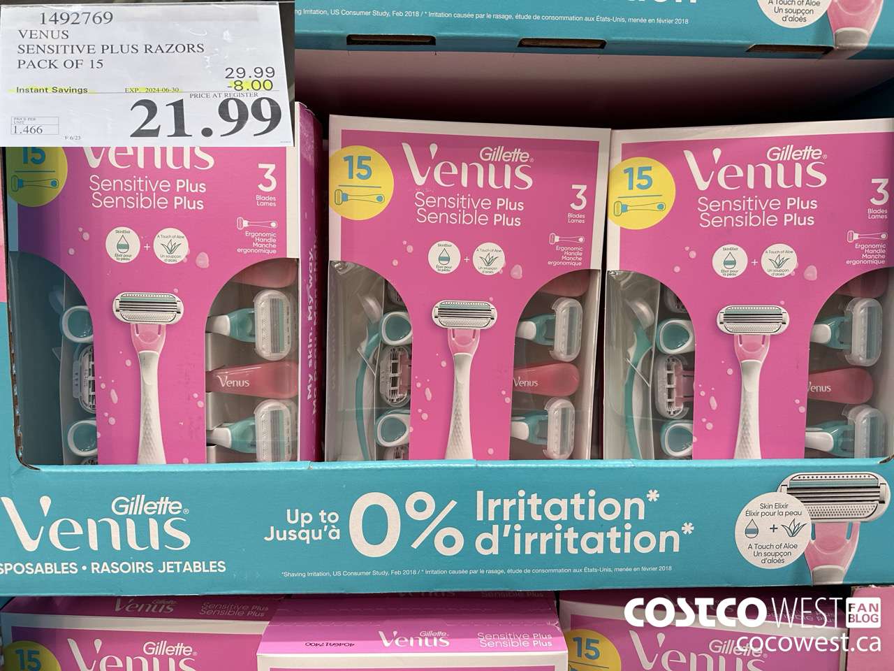 1492769 VENUS SENSITVE PLUS 15 COUNT DISPOSABLE ($8.00 INSTANT SAVINGS EXPIRES ON 2024-06-30) $21.99
