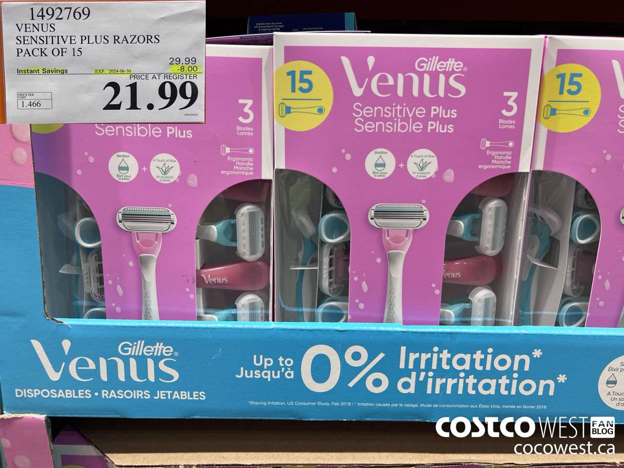 1492769 VENUS SENSITVE PLUS 15 COUNT DISPOSABLE ($8.00 INSTANT SAVINGS EXPIRES ON 2024-06-30) $21.99