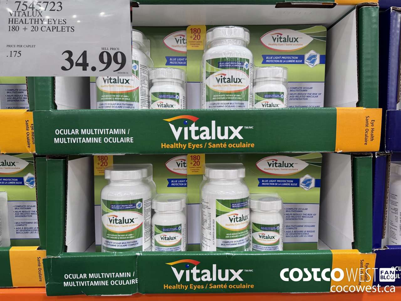 7545723 VITALUX HEALTHY EYES 180 + 20 TABLETS $34.99