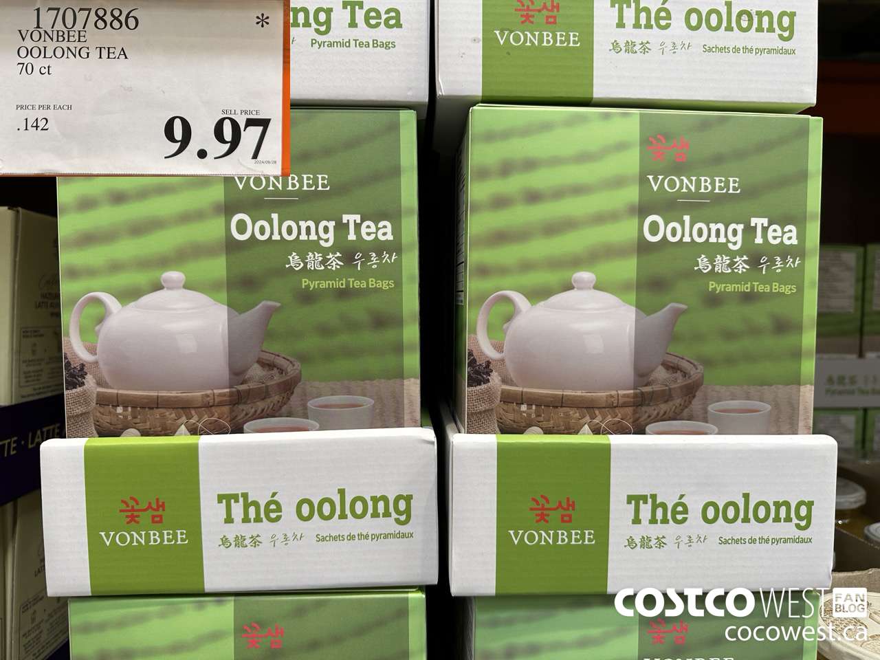 1707886 VONBEE OOLONG TEA 70 CT $9.97