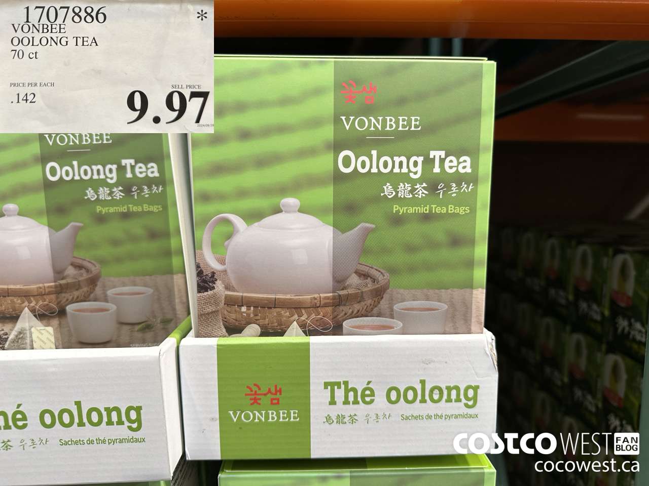 1707886 VONBEE OOLONG TEA 70 CT $9.97