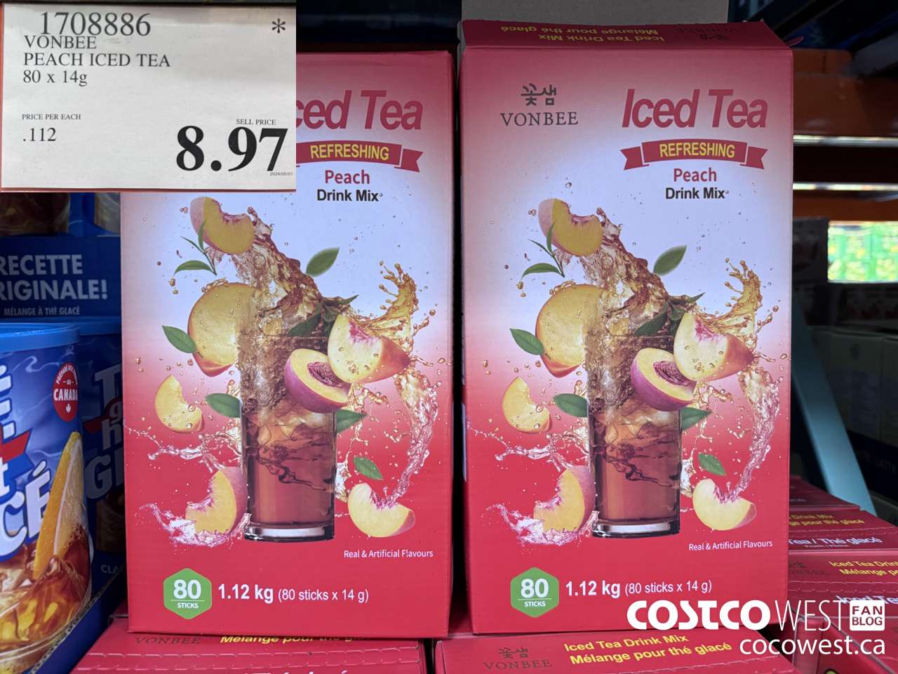 1708886 VONBEE PEACH ICED TEA 80 X 14G $8.97