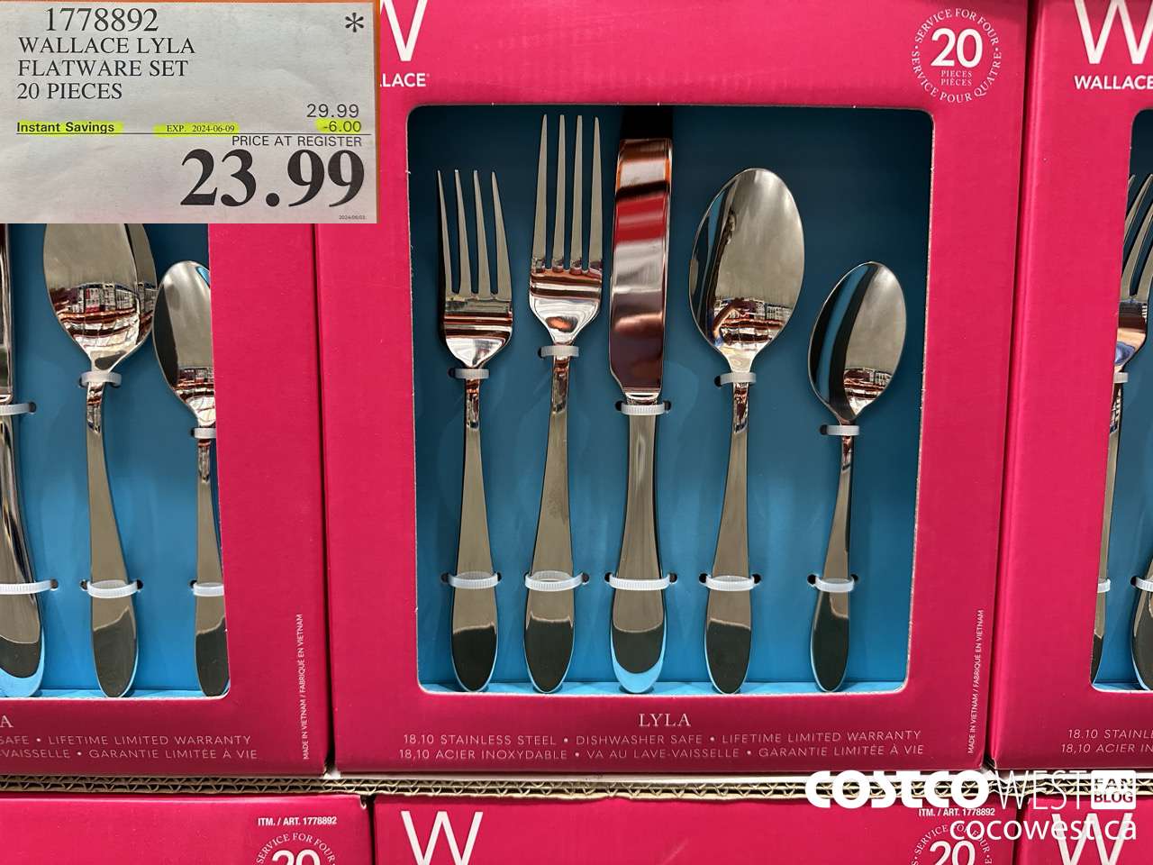 1778892 WALLACE LYLA FLATWARE SET 20 PIECES ($6.00 INSTANT SAVINGS EXPIRES ON 2024-06-09) $23.99