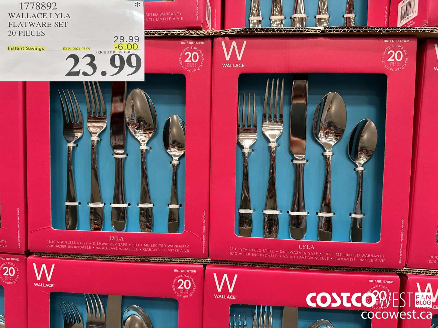 1778892 WALLACE LYLA FLATWARE SET 20 PIECES ($6.00 INSTANT SAVINGS EXPIRES ON 2024-06-09) $23.99