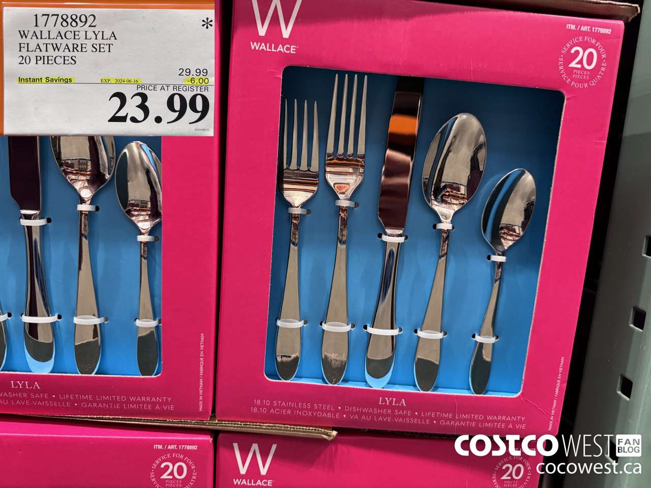 1778892 WALLACE LYLA FLATWARE SET 20 PIECES ($6.00 INSTANT SAVINGS EXPIRES ON 2024-06-16) $23.99