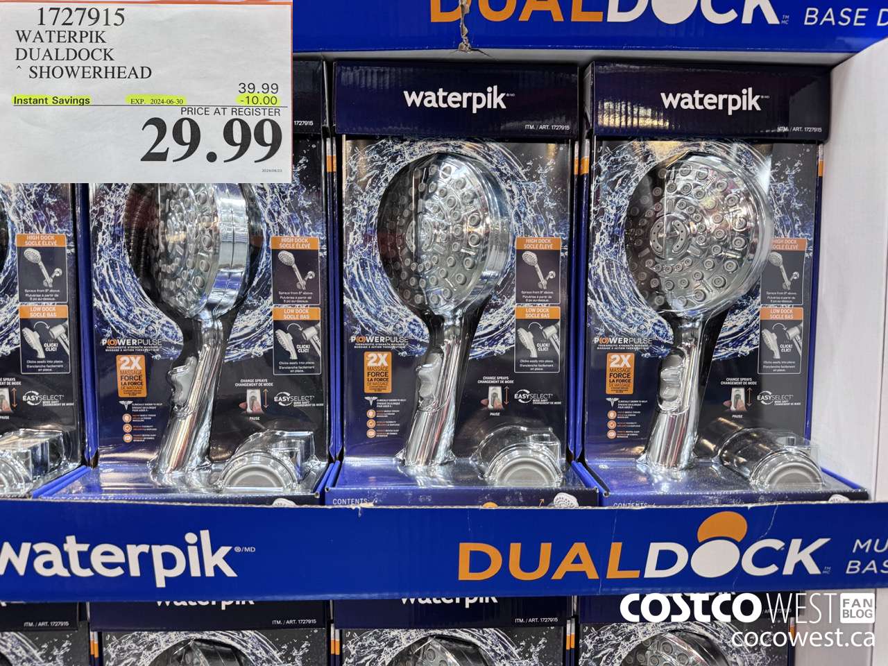 1727915 WATERPIK DUALDOCK SHOWERHEAD ($10.00 INSTANT SAVINGS EXPIRES ON 2024-06-30) $29.99