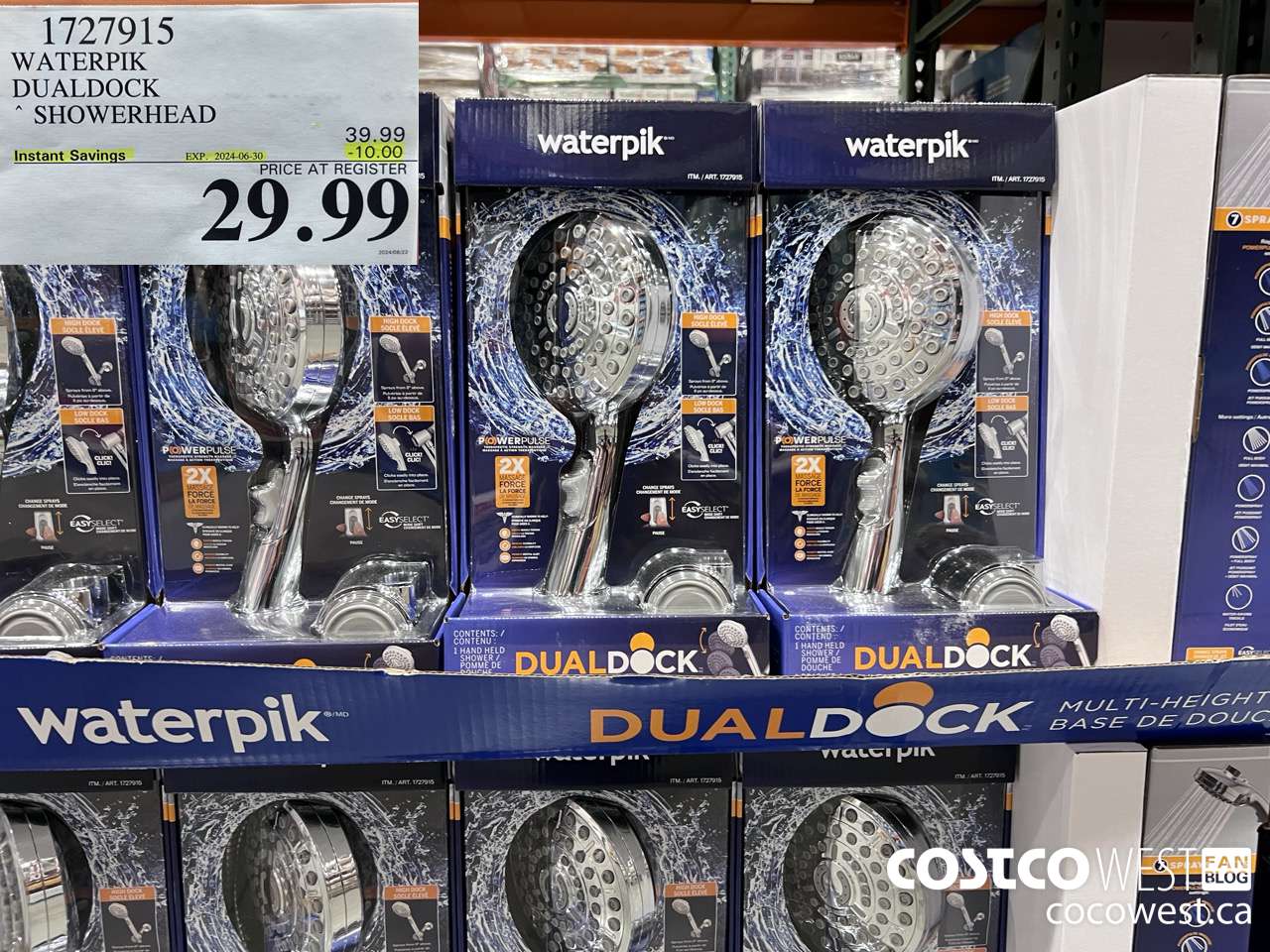 1727915 WATERPIK DUALDOCK SHOWERHEAD ($10.00 INSTANT SAVINGS EXPIRES ON 2024-06-30) $29.99