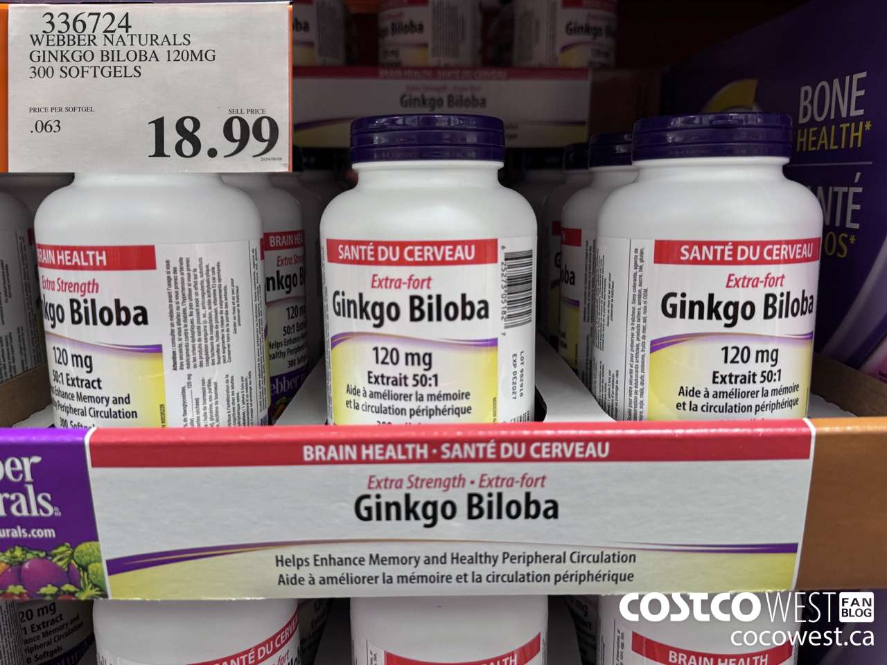 336724 WEBBER NATURALS GINKGO BILOBA 120MG 300 SOFTGELS $18.99