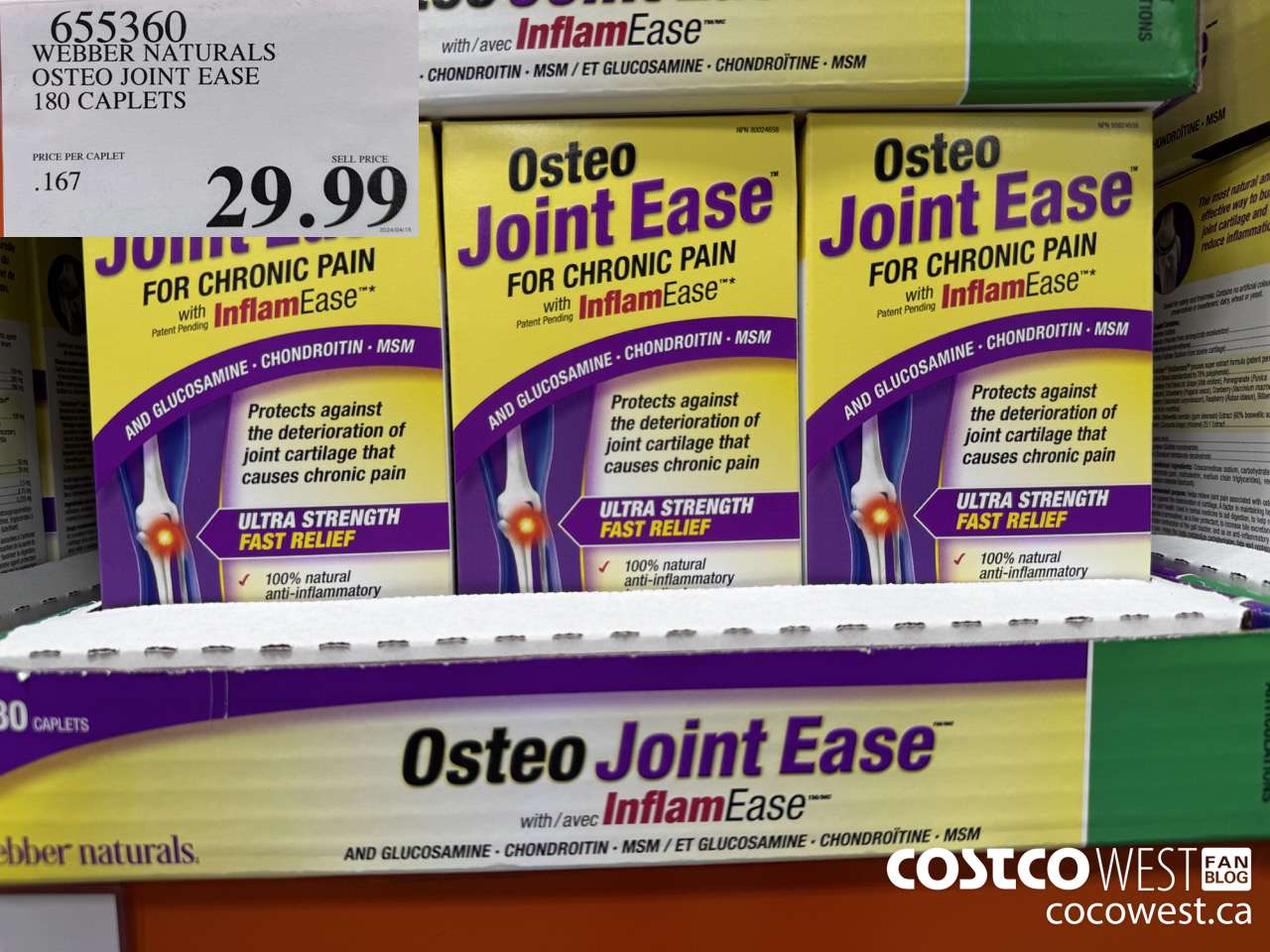 655360 WEBBER NAURALS OSTEO JOINT EASE 180 CAPLETS $29.99