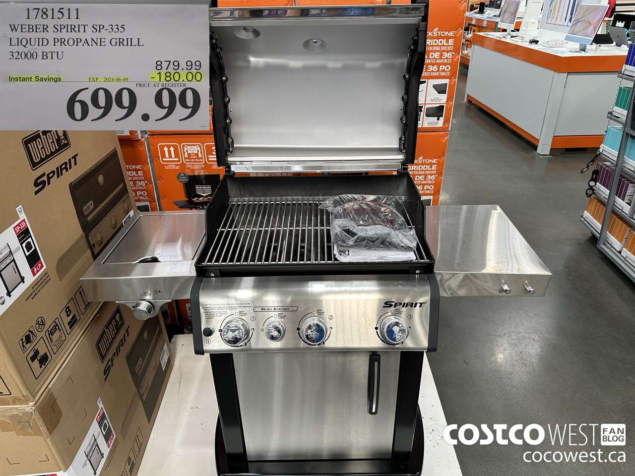 1781511 WEBER SPIRIT SP-335 LIQUID PROPANE GRILL 32000 BTU ($180.00 INSTANT SAVINGS EXPIRES ON 2024-06-09) $699.99