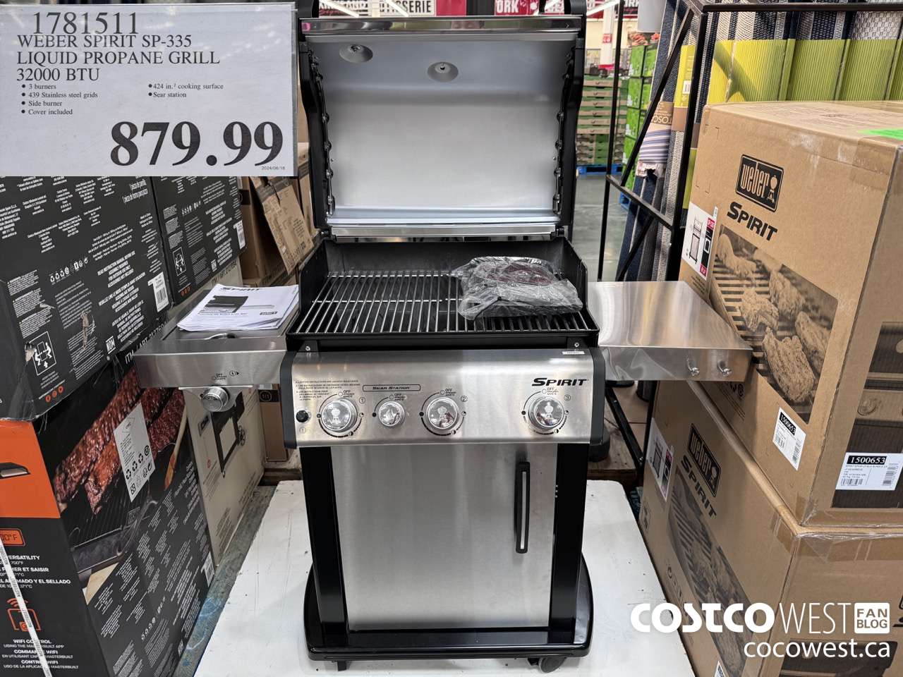 1781511 WEBER SPIRIT SP-335 LIQUID PROPANE GRILL 32000 BTU $879.99