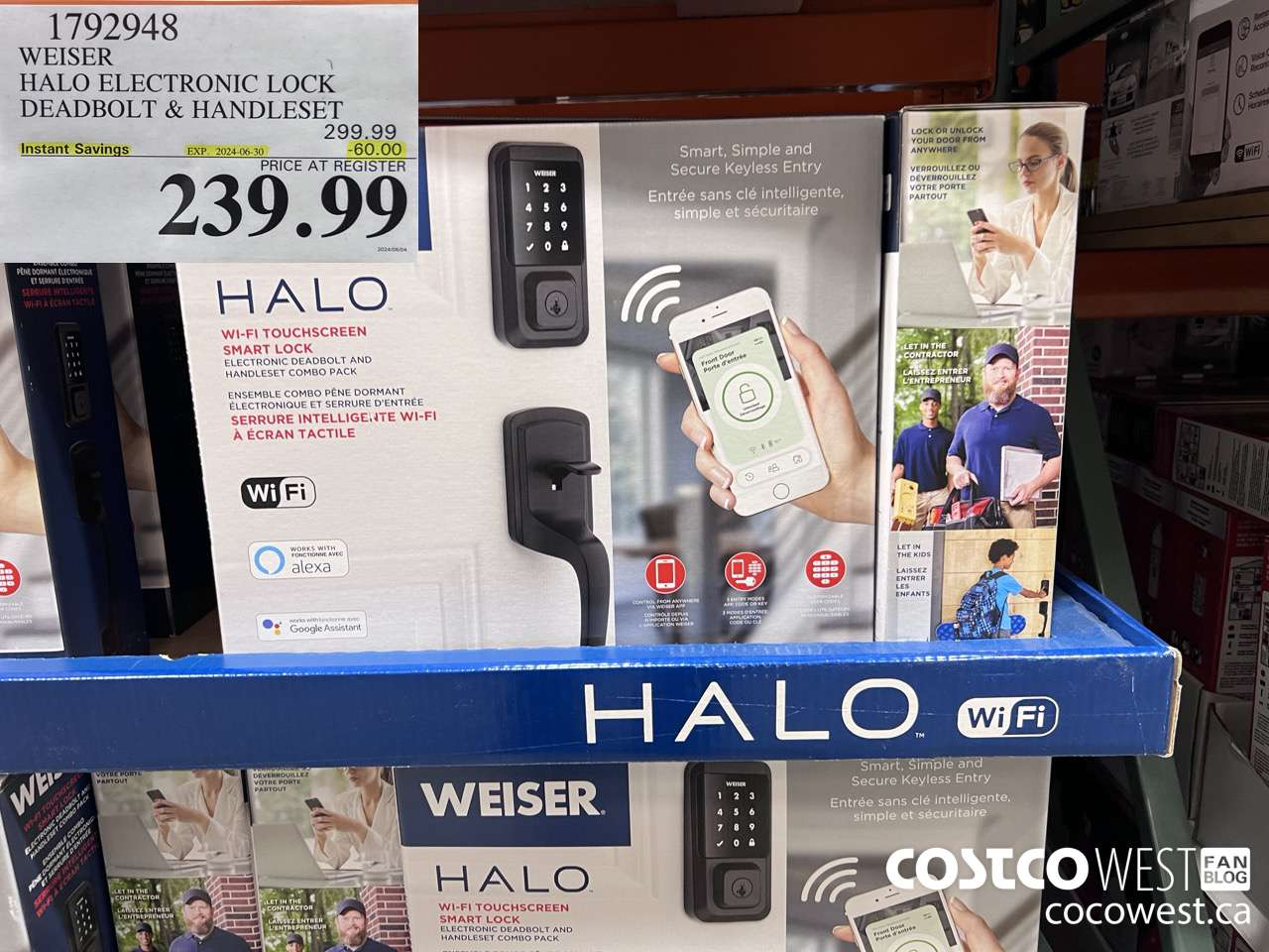 1792948 WEISER HALO ELECTRONIC LOCK DEADBOLT & HANDLESET ($60.00 INSTANT SAVINGS EXPIRES ON 2024-06-30) $239.99