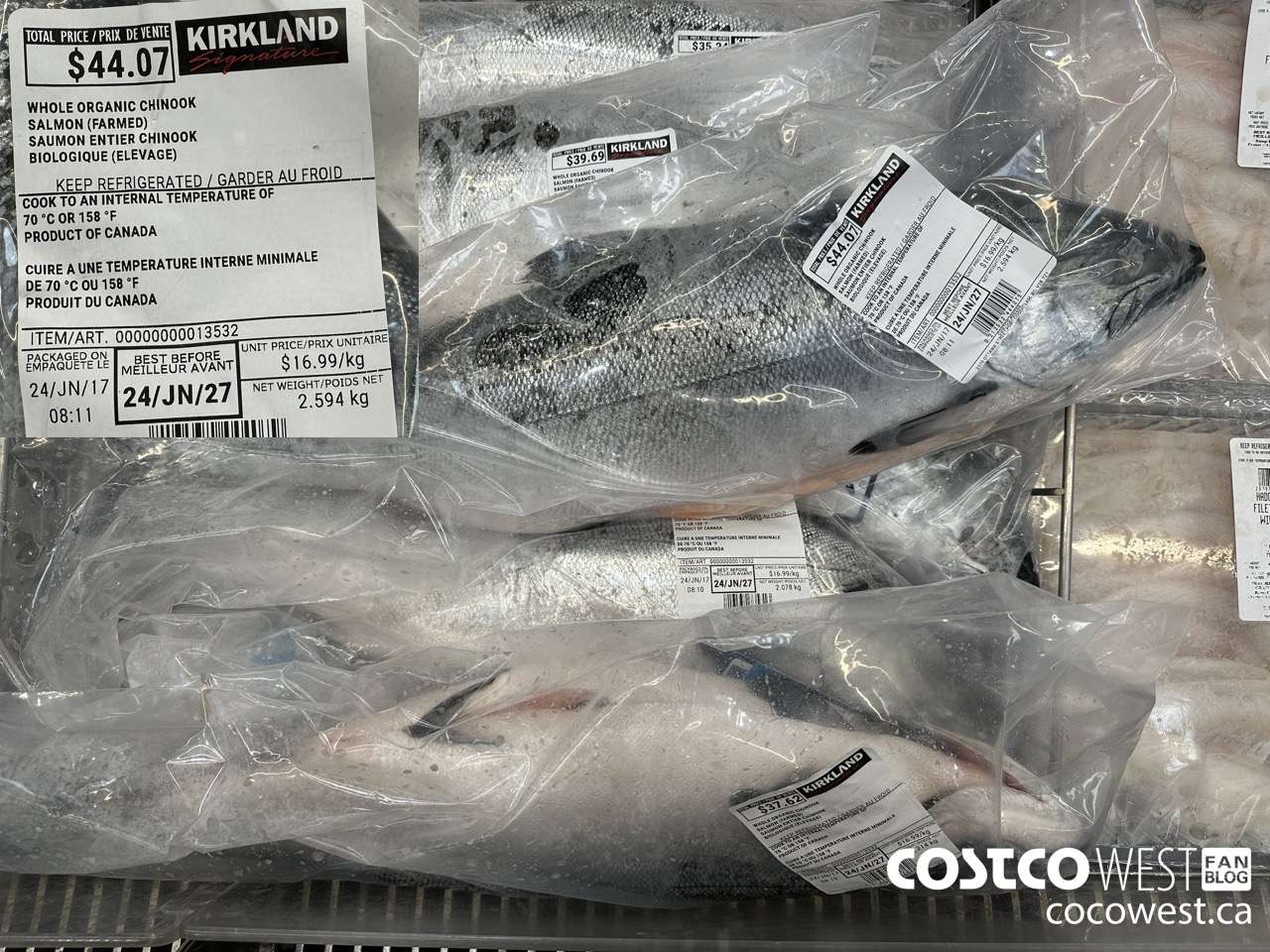 13532 WHOLE ORGANIC CHINOOK SALMON (FARMED) $16.99