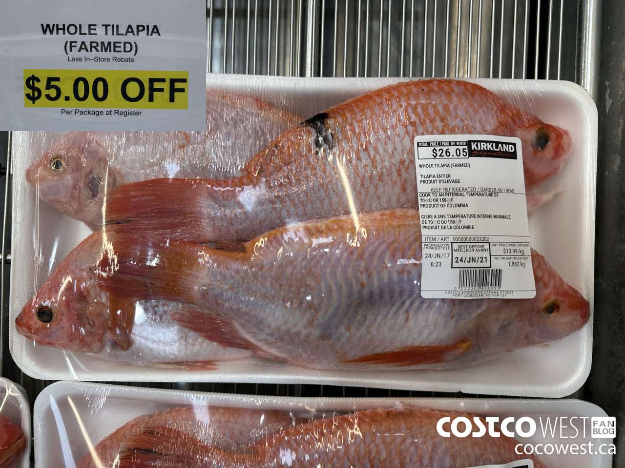 22202 WHOLE TILAPIA (FARMED) ($5.00 INSTANT SAVINGS)