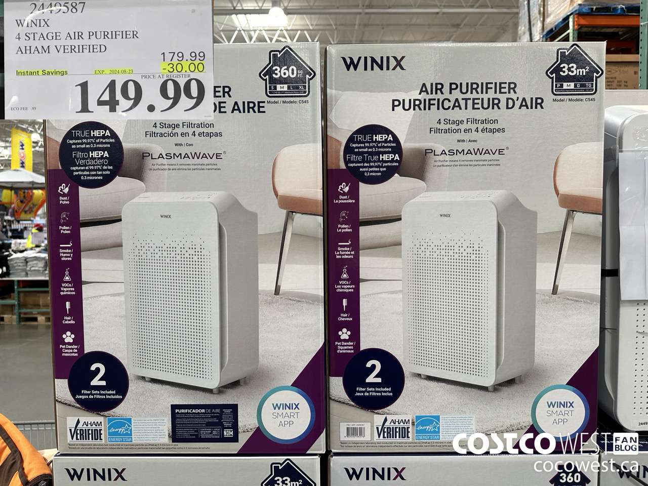 2449587 WINIX 4 STAGE AIR PURIFIER AHAM VERIFIED ($30.00 INSTANT SAVINGS EXPIRES ON 2024-08-23) $149.99