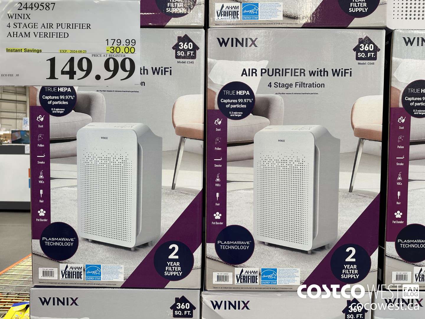 2449587 WINIX 4 STAGE AIR PURIFIER AHAM VERIFIED ($30.00 INSTANT SAVINGS EXPIRES ON 2024-08-23) $149.99