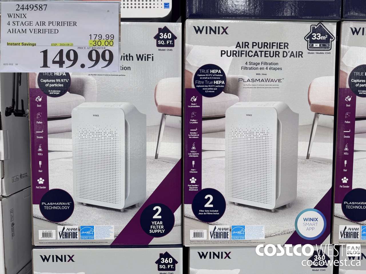 2449587 WINIX 4 STAGE AIR PURIFIER AHAM VERIFIED ($30.00 INSTANT SAVINGS EXPIRES ON 2024-08-23) $149.99