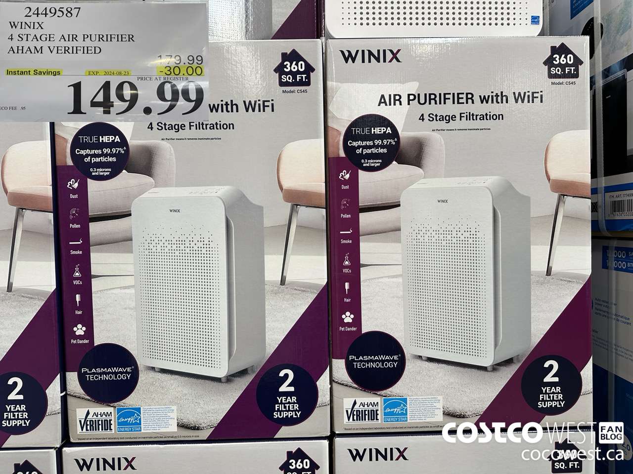 2449587 WINIX 4 STAGE AIR PURIFIER AHAM VERIFIED ($30.00 INSTANT SAVINGS EXPIRES ON 2024-08-23) $149.99