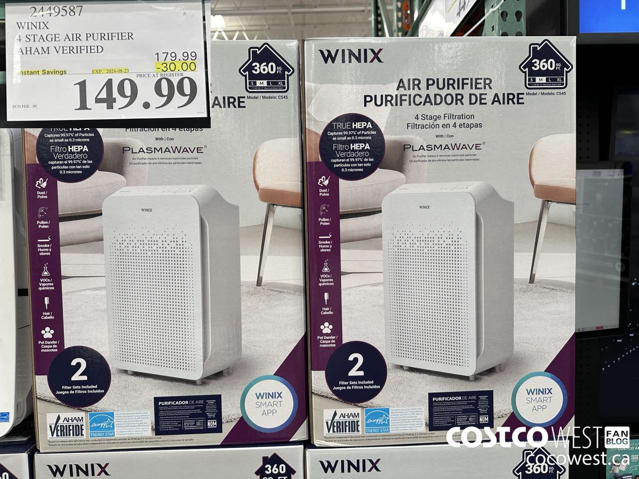 2449587 WINIX 4 STAGE AIR PURIFIER AHAM VERIFIED ($30.00 INSTANT SAVINGS EXPIRES ON 2024-08-23) $149.99