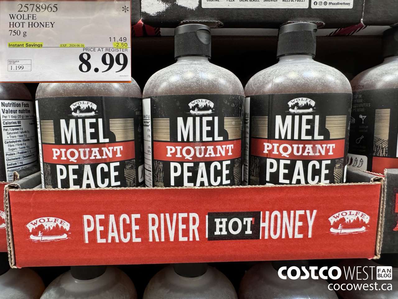 2578965 WOLEE HOT HONEY 750 g ($2.50 INSTANT SAVINGS EXPIRES ON 2024-06-16) $8.99