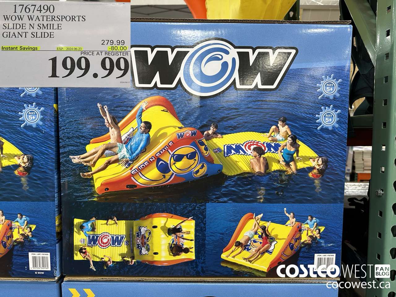 1767490 WOW WATERSPORTS SLIDE N SMILE GIANT SLIDE ($80.00 INSTANT SAVINGS EXPIRES ON 2024-06-23) $199.99
