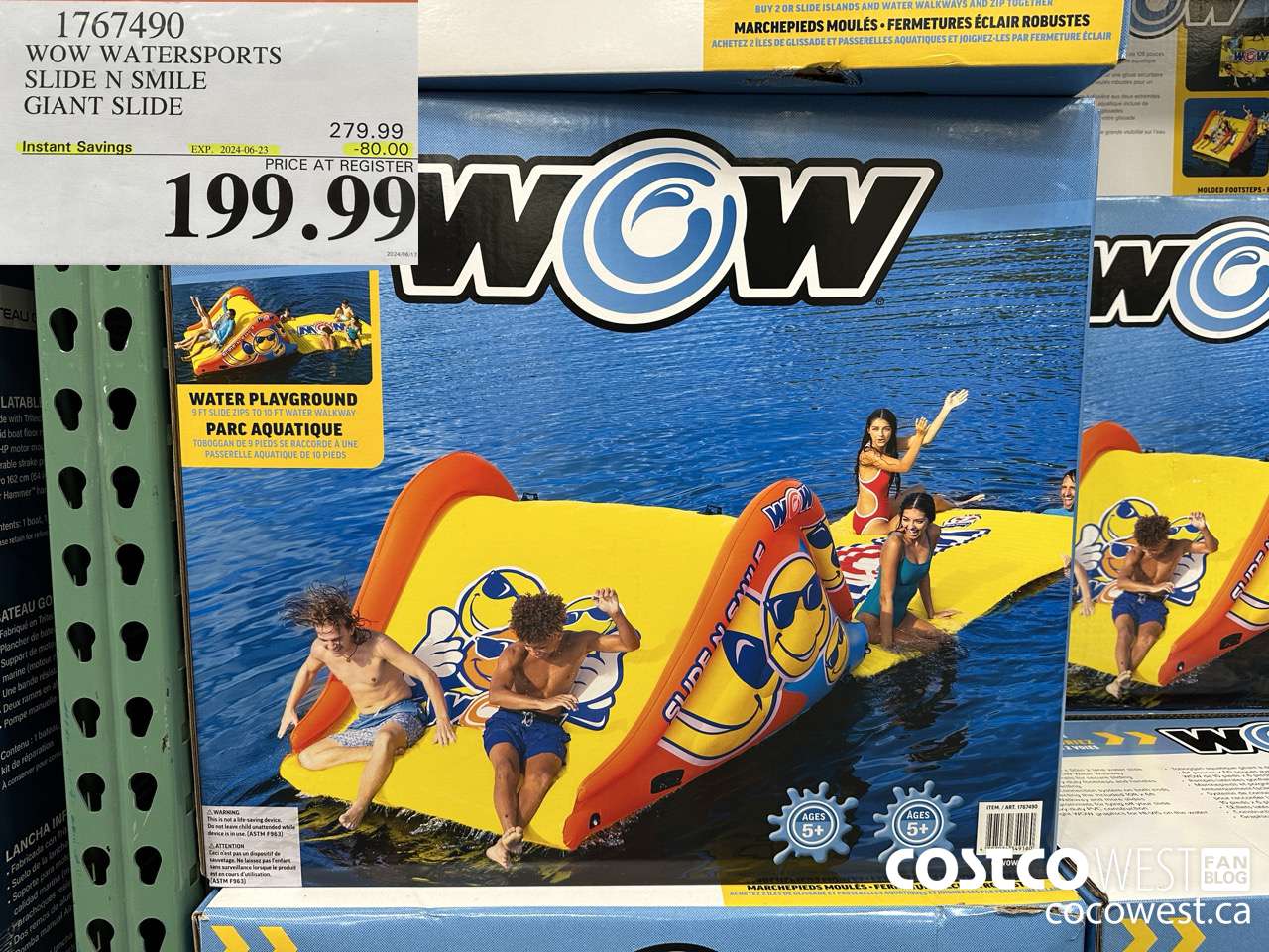 1767490 WOW WATERSPORTS SLIDE N SMILE GIANT SLIDE ($80.00 INSTANT SAVINGS EXPIRES ON 2024-06-23) $199.99
