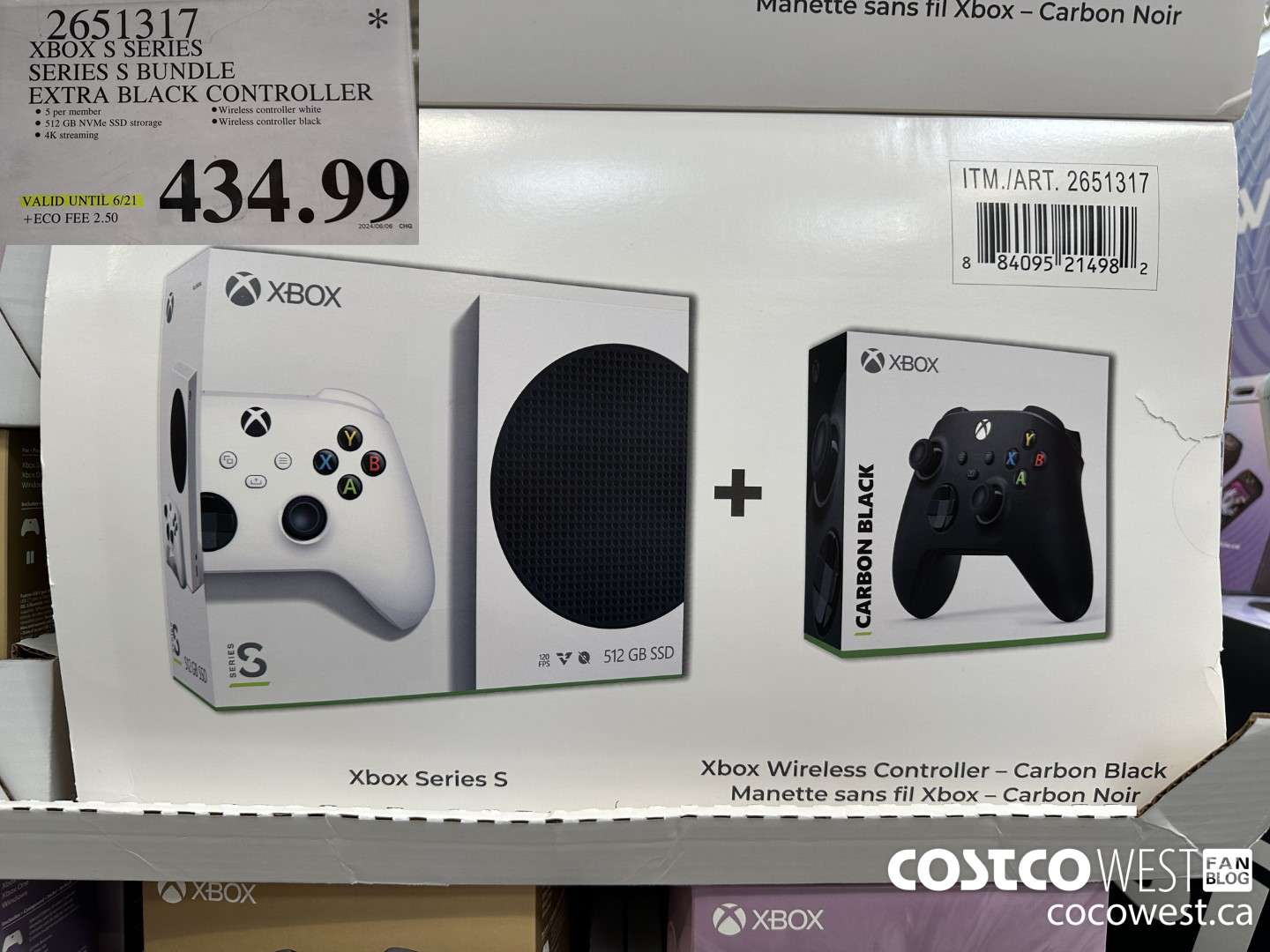 2651317 XBOX S SERIES SERIES S BUNDLE EXTRA BLACK CONTROLLER (EXPIRES ON 2024-06-21) $434.99