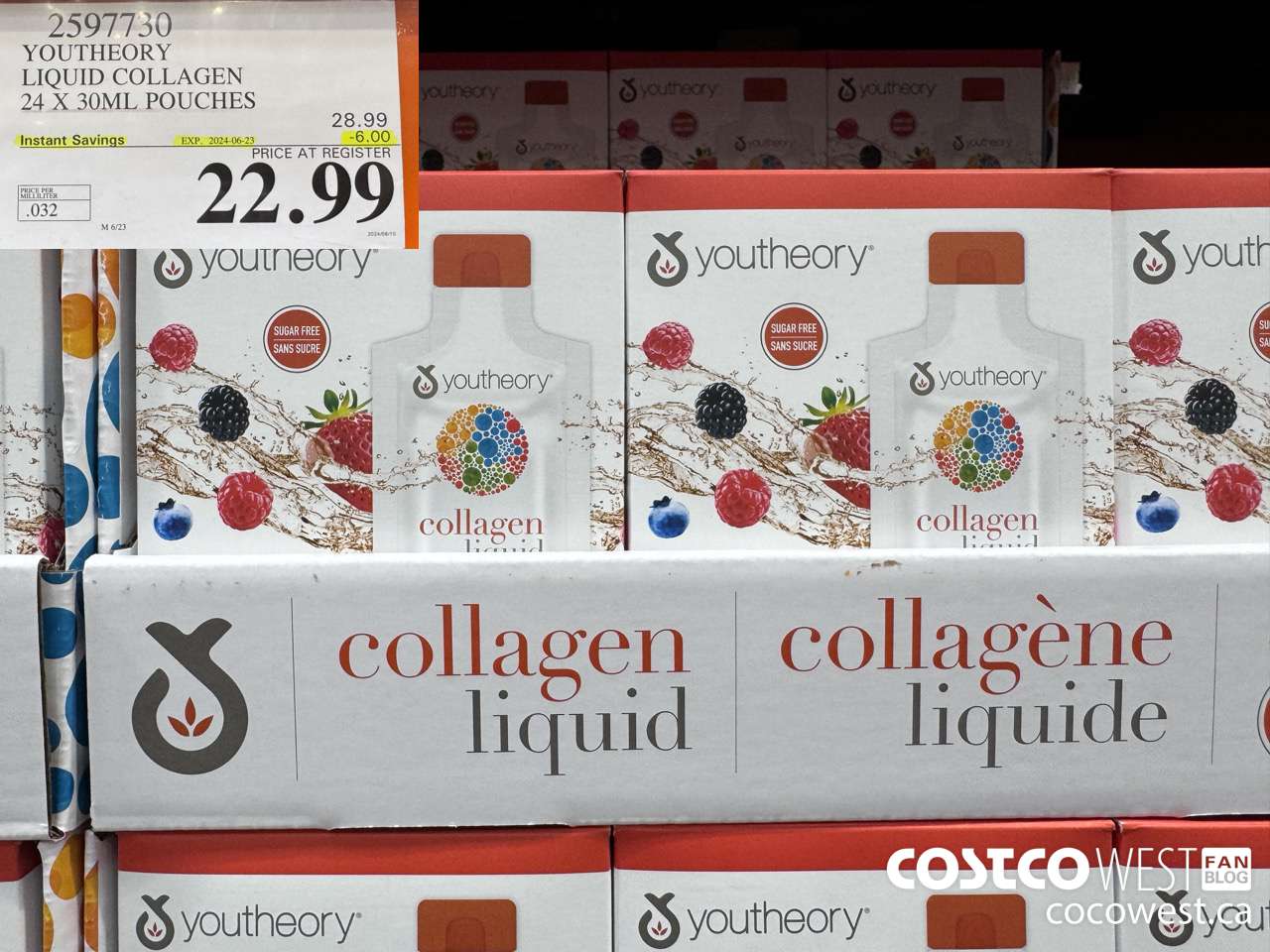 2597730 YOUTHEORY LIQUID COLLAGEN 24 X 30ML POUCHES ($6.00 INSTANT SAVINGS EXPIRES ON 2024-06-23) $22.99