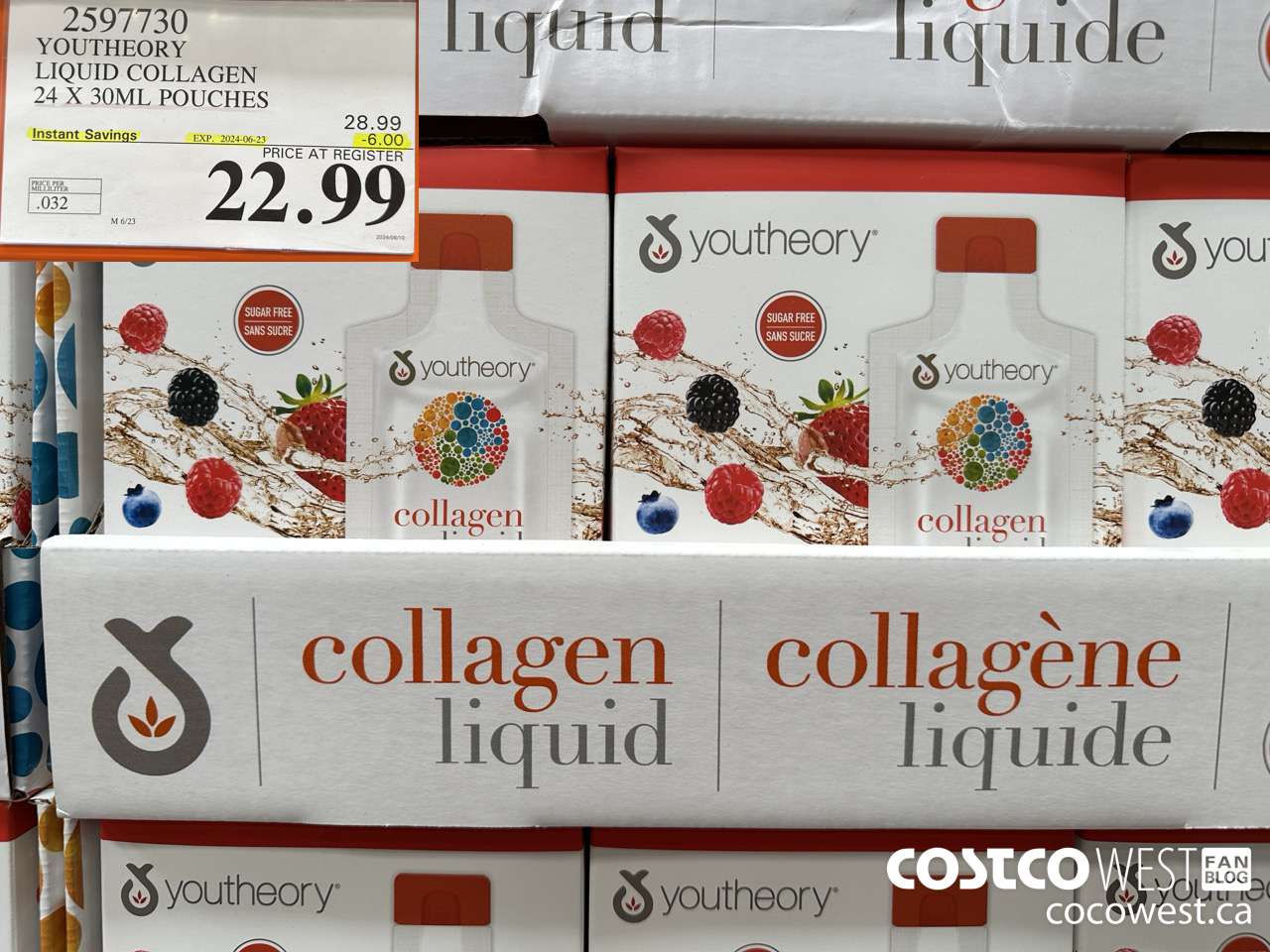 2597730 YOUTHEORY LIQUID COLLAGEN 24 X 30ML POUCHES ($6.00 INSTANT SAVINGS EXPIRES ON 2024-06-23) $22.99