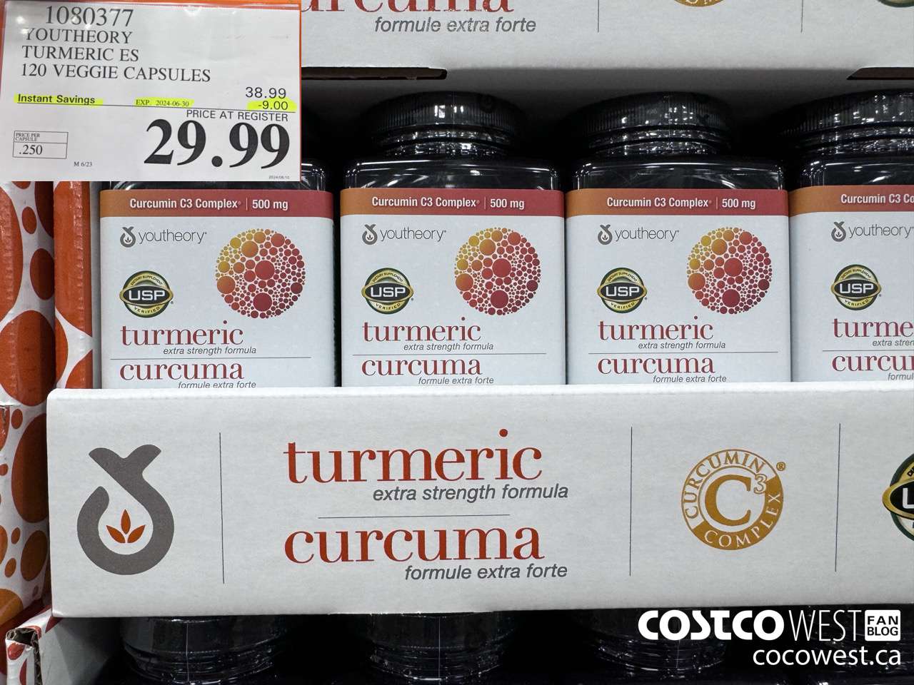 1080377 YOUTHEORY TURMERIC ES 120 VEGGIE CAPSULES ($9.00 INSTANT SAVINGS EXPIRES ON 2024-06-30) $29.99