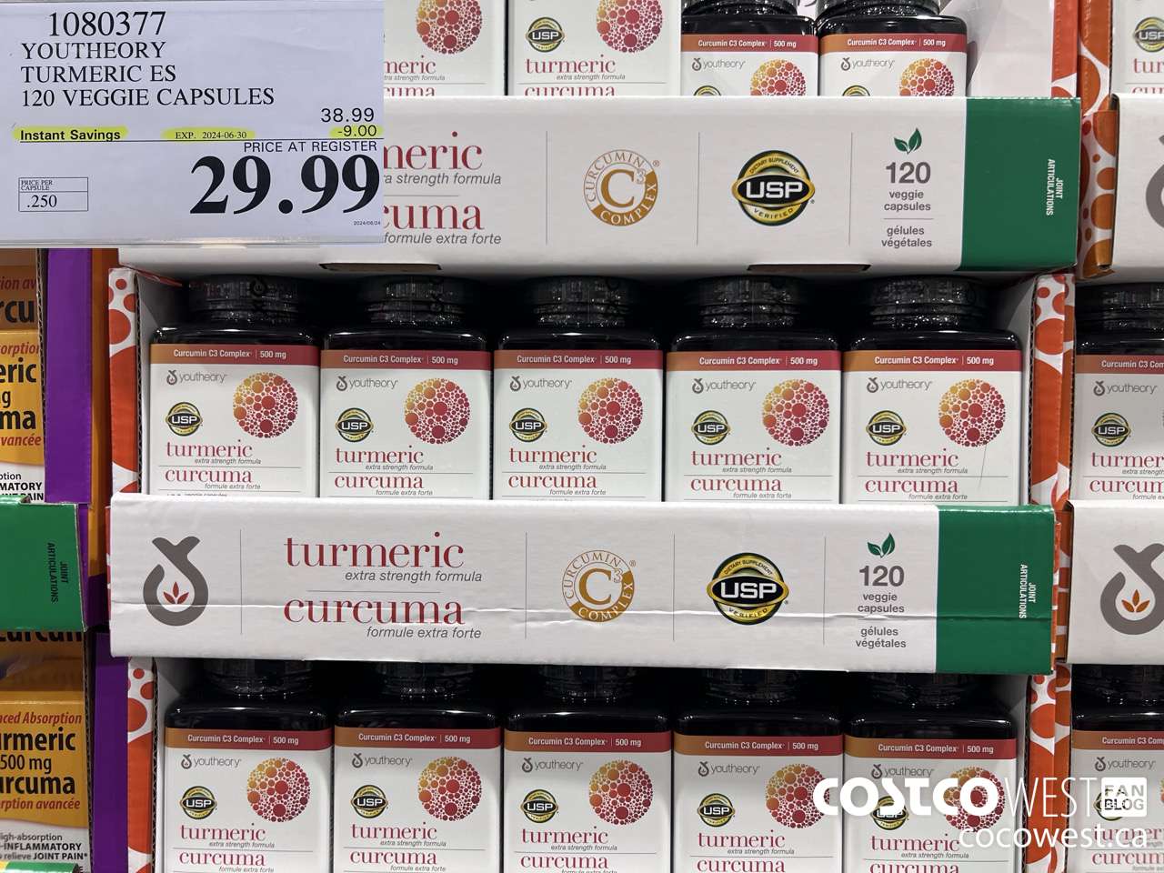 1080377 YOUTHEORY TURMERIC ES 120 VEGGIE CAPSULES ($9.00 INSTANT SAVINGS EXPIRES ON 2024-06-30) $29.99