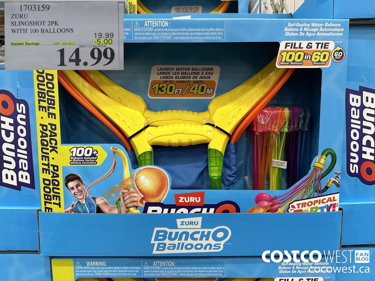 1703159 ZURU SLINGSHOT 2PK WITH 100 BALLOONS ($5.00 INSTANT SAVINGS EXPIRES ON 2024-06-23) $14.99