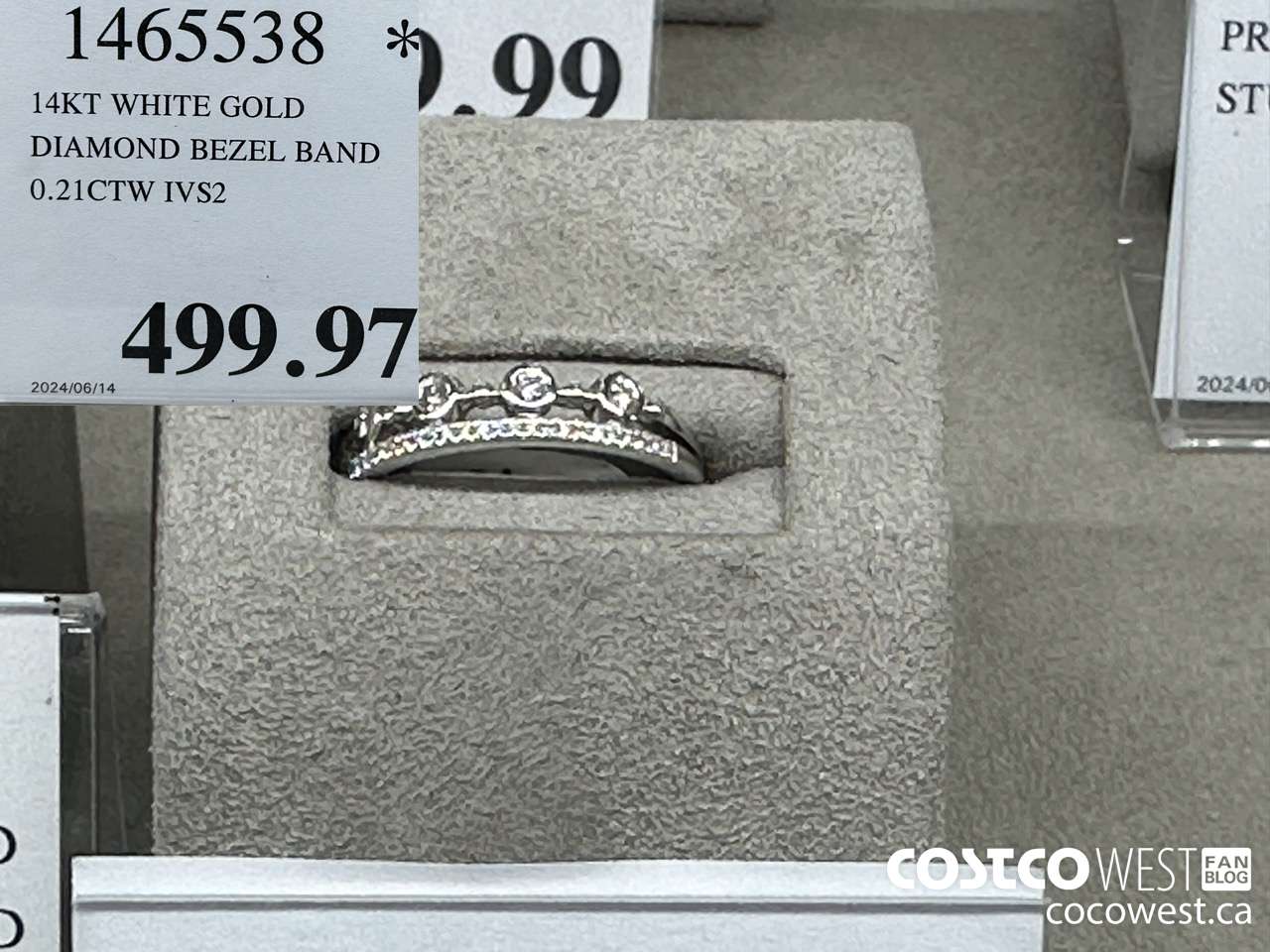 1465538 14KT WHITE GOLD DIAMOND BEZEL BAND 0.21CTW IVS2 $499.97