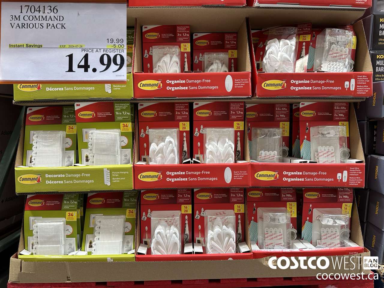 1704136 3M COMMAND VARIOUS PACK ($5.00 INSTANT SAVINGS EXPIRES ON 2024-07-28) $14.99