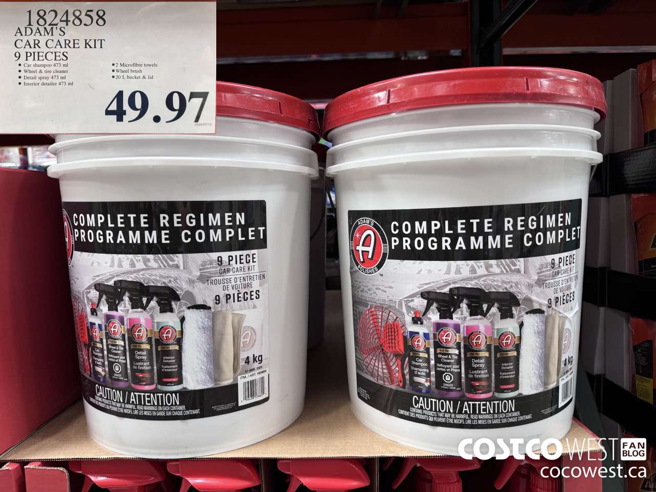 1824858 ADAM'S CAR CARE KIT 9 PIECES $49.97