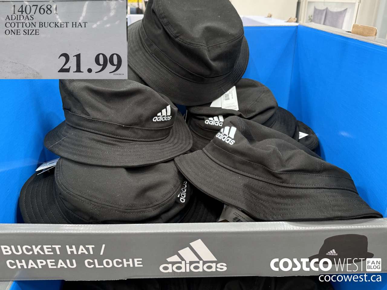 1407681 ADIDAS COTTON BUCKET HAT ONE SIZE $21.99