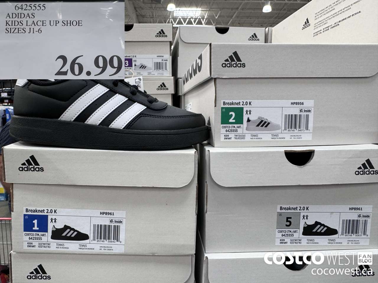 6425555 ADIDAS KIDS LACE UP SHOE SIZES J1-6 $26.99