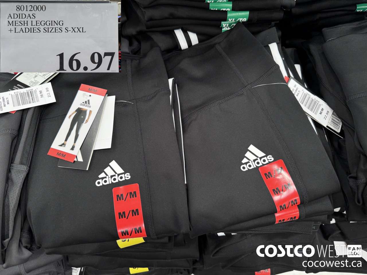8012000 ADIDAS MESH LEGGING LADIES SIZES S-XXL $16.97
