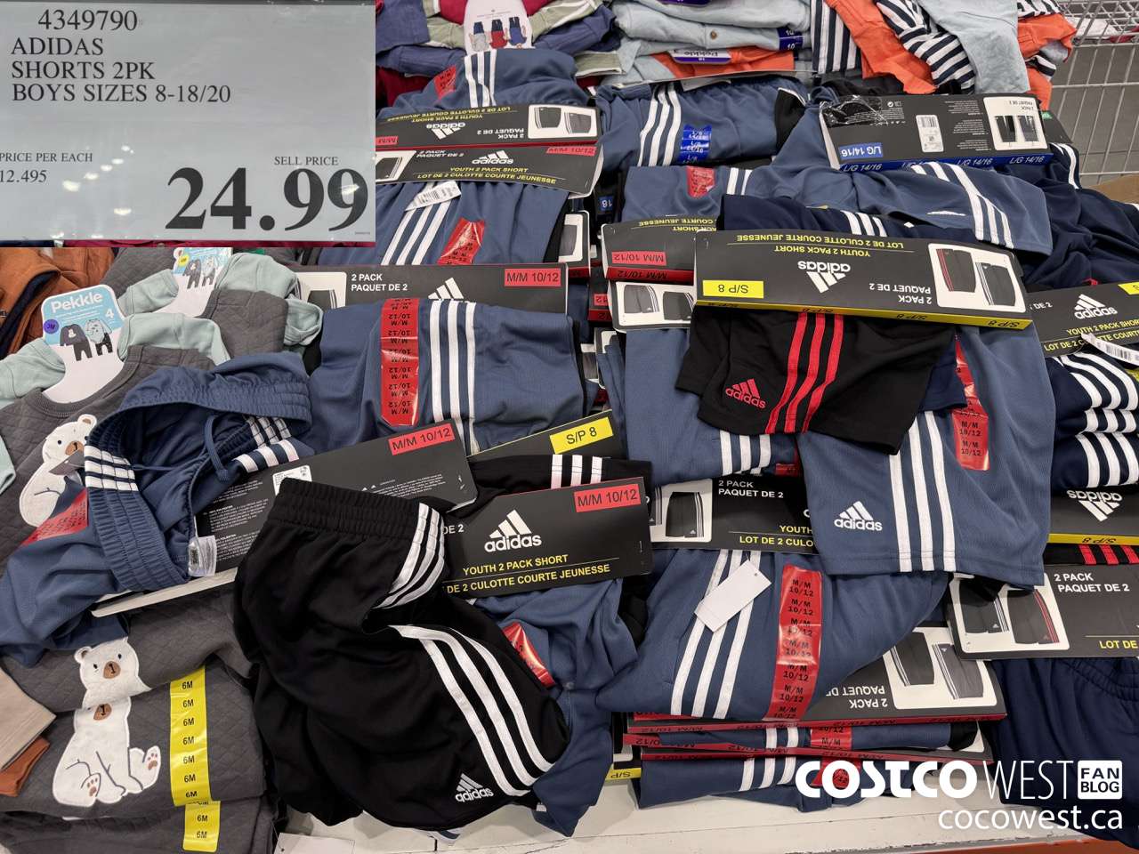 4349790 ADIDAS SHORTS 2PK BOYS SIZES 8-18/20 $24.99