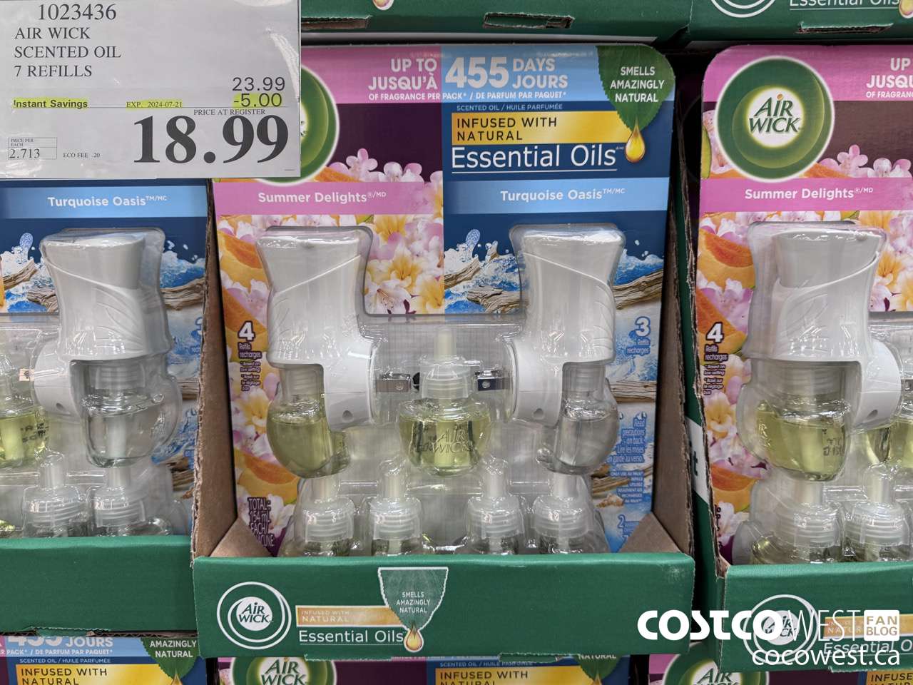 1023436 AIR WICK SCENTED OIL 7 refills ($5.00 INSTANT SAVINGS EXPIRES ON 2024-07-21) $18.99