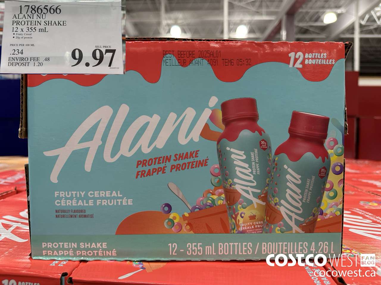1786566 ALANI NU PROTEIN SHAKE 12 x 355 ML $9.97