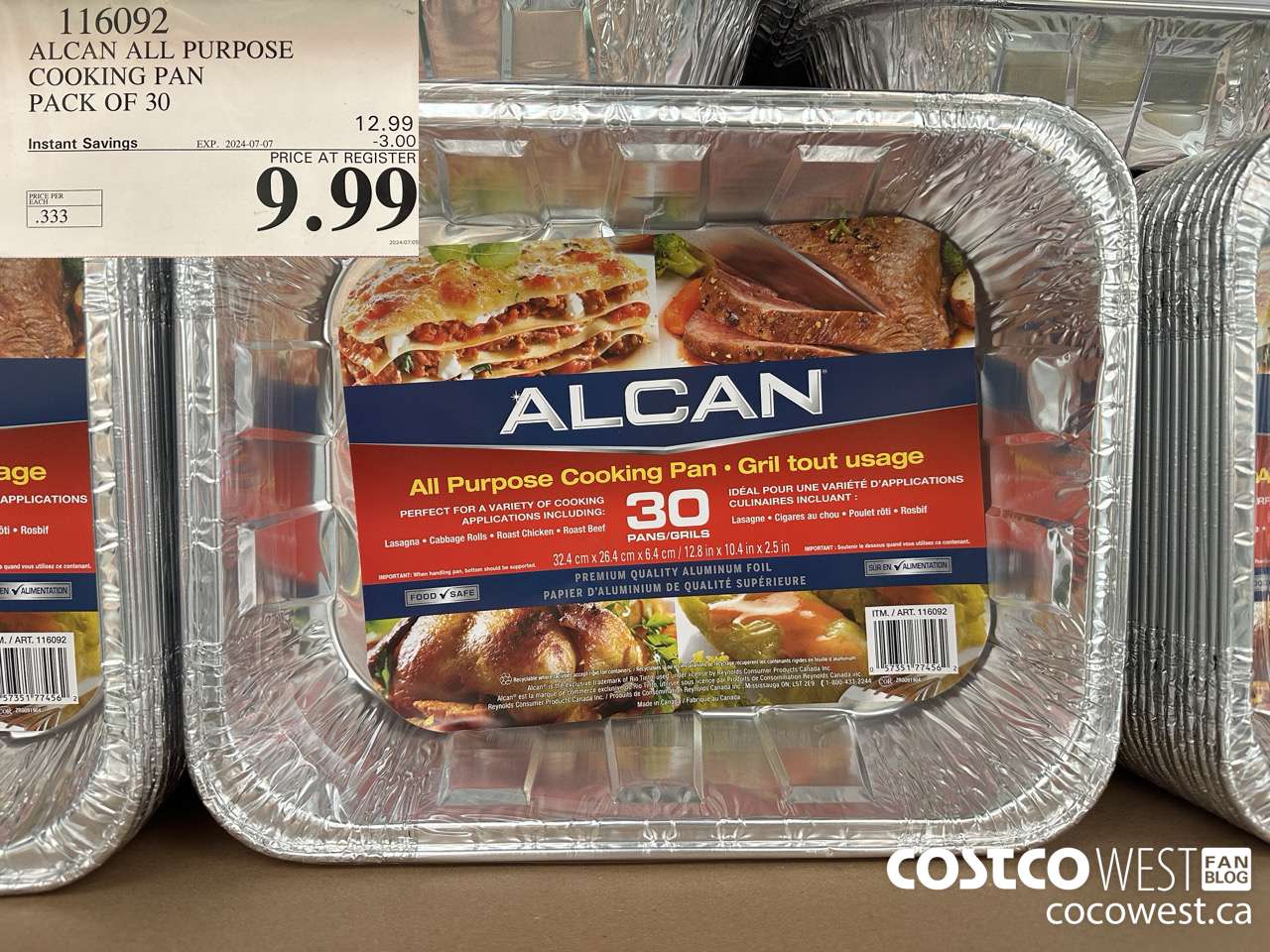 116092 ALCAN ALL PURPOSE COOKING PAN pack of 30 ($3.00 INSTANT SAVINGS EXPIRES ON 2024-07-07) $9.99