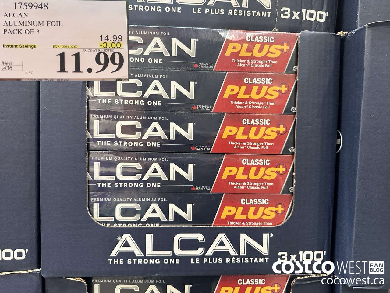1759948 ALCAN ALUMINUM FOIL PACK OF 3 ($3.00 INSTANT SAVINGS EXPIRES ON 2024-07-07) $11.99