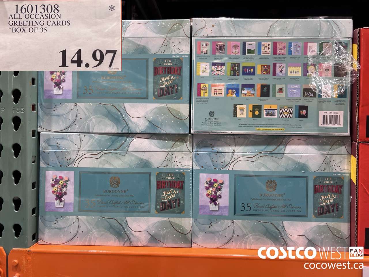 1601308 ALL OCCASION GREETING CARDS BOX OF 35  $14.97